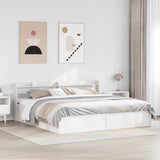 Bed Frame with Headboard White 200x200 cm Solid Wood Pine 3307072