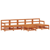 Garden Lounge Set 6 pcs Wax Brown Solid Pine Wood 3418127
