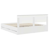 Bed Frame with Drawer White 180 x 200 cm Engineer Wood 3410679
