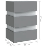 LED Bedside Cabinet Grey 45x35x67 cm Engineered Wood 326842