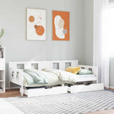 Daybed with Drawers without Mattress White 80x200 cm Solid Wood 3302117