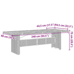Garden Dining Set 11 pcs Black 240 x 90 x 75 cm Poly Rattan 3365448