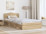 Bed Frame with Headboard Sonoma 100 x 200 cm Solid Pine Wood 3412936
