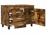 Bathroom Vanity Unit Smoked Oak 60 x 35 x 60 cm Engineered Wood 889380