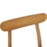 Dining Chair 2 pcs Natural 43 x 44.5 x 77 cm Solid Rubber Wood 42020486