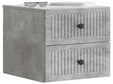 Wall-Mounted Bedside Cabinet with Drawer 2 pcs Concrete Grey 897962