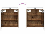 Bathroom Furniture Set 4 pcs Old Wood Engineered Wood and Glass 3407469