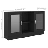 Vitrine Black Engineered wood, glass 120 cm x 30.5 cm x 70 cm 802787