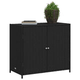 Garden Storage Cabinet Black 83x45x76 cm Poly Rattan 365543