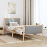 Bed Frame with Headboard Light Grey 90 x 190 cm Fabric 878364