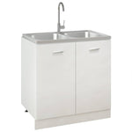 ZNTS Kitchen Sink with Double Basins Silver 800x500x155 mm Stainless Steel 147234