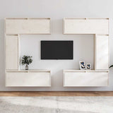 TV Cabinets 6 pcs White Solid Wood Pine 3100200