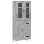 Highboard Concrete Grey 69.5x34x180 cm Engineered Wood 3198501