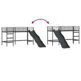 Kids'Loft Bed Frame with Slide Black and Anthracite 42020775