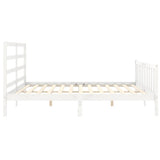 Bed Frame without Mattress White 200x200 cm Solid Wood Pine 3191927