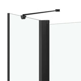 Bi-Folding Shower Enclosure ESG 120x68x130 cm Black 147190