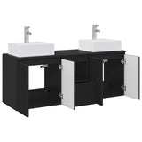 Bathroom Cabinet Set 3 pcs Black 49.5 x 41 x 62.5 cm 3405648