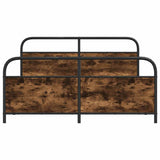 Metal Bed Frame without Mattress Smoked Oak 160x200 cm 3318638