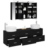 Bathroom Furniture Set 4 pcs Black Oak 3407056