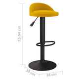 Bar Stools 2 pcs Yellow Velvet 333608