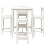 5 Piece Garden Bar Set White Solid Wood Pine 3154741