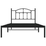 Metal Bed Frame without Mattress with Headboard Black 107x203cm 353435