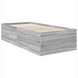 Bed Frame Grey Sonoma 75 x 190 cm Engineered Wood 3408632
