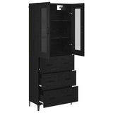 Highboard Black Oak 69.5 x 34 x 180 cm Engineered Wood 3416228