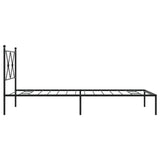 Metal Bed Frame without Mattress with Headboard Black 90x190cm 376494