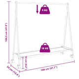 Clothes Rack with Shelves and Wheels 106x34x106,5 cm Bamboo 4008905