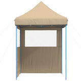 Foldable Party Tent Pop-Up with 2 Sidewalls Beige 4004991