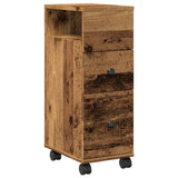 Narrow Bathroom Cabinet with Wheels Old Wood Engineered Wood 855239