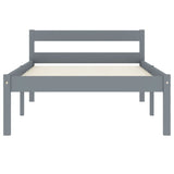 Bed Frame without Mattress Grey Solid Pine Wood 100x200 cm 283197