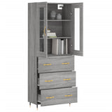Highboard Grey Sonoma 69,5x34x180 cm Engineered Wood 3198391