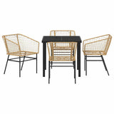 Garden Dining Set 5 pcs Brown Poly Rattan 3380898