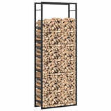 Firewood Rack Matt Black 80x28x222 cm Steel 350309