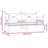 Day Bed without Mattress White 90x200 cm Steel 4104682