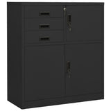Office Cabinet Anthracite 90x40x102 cm Steel 336408