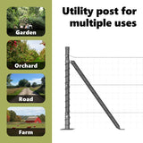 Fence Post with Concrete Base 52 pcs Grey Powder-Coated Steel 3350236