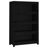 Book Cabinet Black 80x35x126 cm Solid Wood Pine 821688