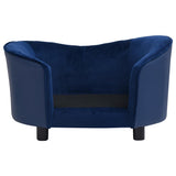 Dog Sofa Blue 69x49x40 cm Plush and Faux Leather 171034