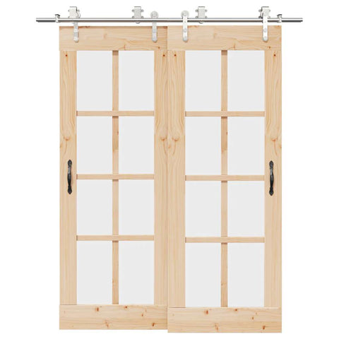 Sliding Door Hardware Kit 183 cm Stainless Steel Silver 3295761
