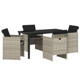 Garden Dining Set 5 pcs Light Grey Poly Rattan 3380610