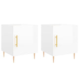 Bedside Cabinets 2 pcs High Gloss White 40x40x50 cm Engineered Wood 827537