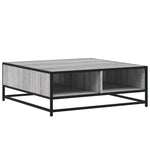 ZNTS Coffee Table Grey Sonoma 80x80x30 cm Engineered Wood and Metal 848772