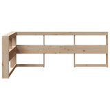 Bookcase Headboard L-Shaped 75 cm Solid Wood Pine 859292
