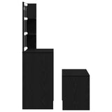 LED Dressing Table Set 2 pcs Black Oak Engineered Wood 3333069