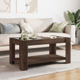 Coffee Table with LED Brown Oak 93x53x45 cm Engineered Wood 847559