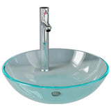 Bathroom Sink with Tap and Push Drain Clear Tempered Glass 3098443