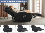 Electric Recliner Chair with 2-Point Massage & Heating, Black Fabric Indoor Functional Chair, 120kg 35128213
